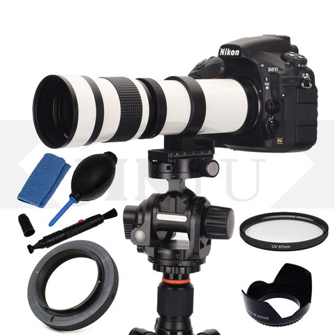 JINTU 420-800mm F/8.3 MF Téléobjectif Kit pour Nikon D3000 D3100 D3200 D3300 D3400 D5000 D5100 D5200 D5300 D5500 D5600 D80 ► Photo 1/6