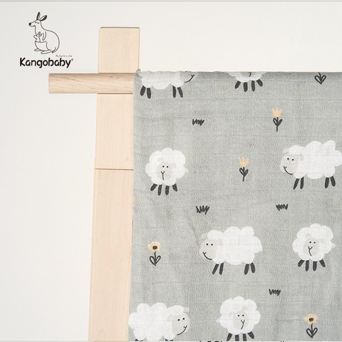 Kangobaby70 % bambou + 30% coton bébé Swaddle enveloppes coton bébé mousseline Swaddle couvertures nouveau-né grande couche bambou mousseline couette ► Photo 1/6