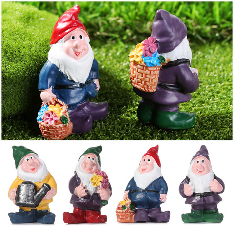 Mini Figurines de dessin animé, Micro paysage en plein air, fée Miniature, ornements nains de jardin, Statue de Gnome, Pot de fleur de bureau, cadeau décoratif ► Photo 1/6