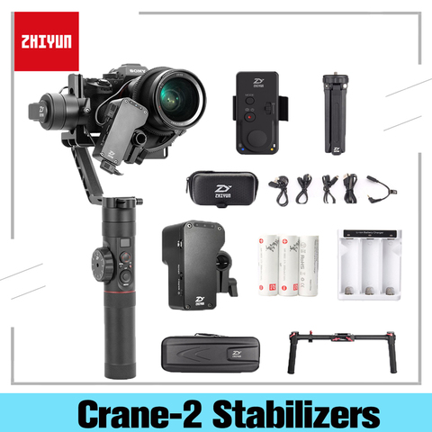 Zhiyun – Crane 2 stabilisateur de caméra à cardan 3 axes portatif, pour Canan, Nikon, Sony Focus, affichage de la charge utile, Balance, appareil photo DSLR sans miroir ► Photo 1/6