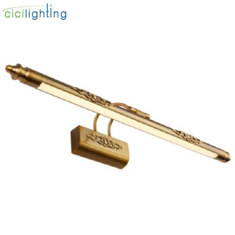 110V 220V L50cm L70cm L90cm américain rétro Bronze lampe led miroir lumière salle de bain armoire vanité maquillage consmétique luminaires ► Photo 1/6