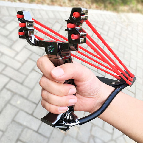 Jouets pour enfants, lance-pierre de grande puissance, nouveau lance-pierre pliable avec bande de caoutchouc, catapulte, pour la chasse en plein air ► Photo 1/6