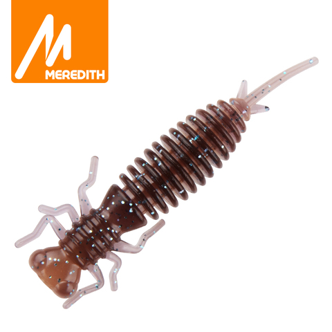 MEREDITH 10 pièces larve leurres de pêche 50mm 0.9g leurres en plastique souple larve eau douce nagbaits Silicone souple appât ver pour la pêche ► Photo 1/6