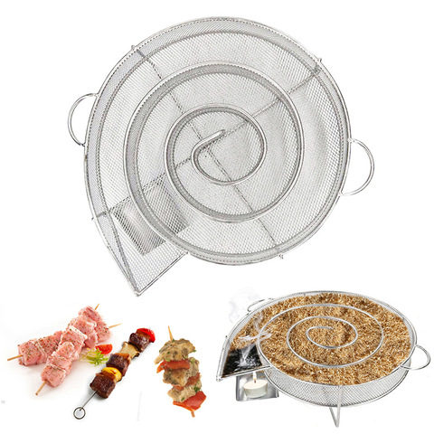 Panier de fumeur froid pour barbecue rond, en acier inoxydable, générateur de fumée de Bacon ► Photo 1/1