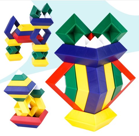 Orthographe en plastique chaude et assemblage variété pyramide bloc de construction jouets éducatifs diamant bloc ensemble cadeau pour les enfants ► Photo 1/1