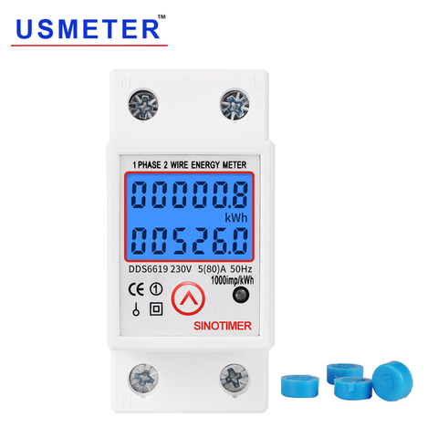 DDS6619L avec rétro-éclairage DIN Rail kwh mètre économiseur d'énergie wattmètre compteur de consommation d'énergie électrique multifonctionnel électricité ► Photo 1/6