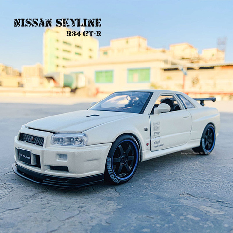 Maisto – modèle de voiture en alliage, 1:24, MOD Nissan Skyline R34 GT-R, collection de décoration artisanale, jouet, outil, cadeau, moulage sous pression ► Photo 1/1