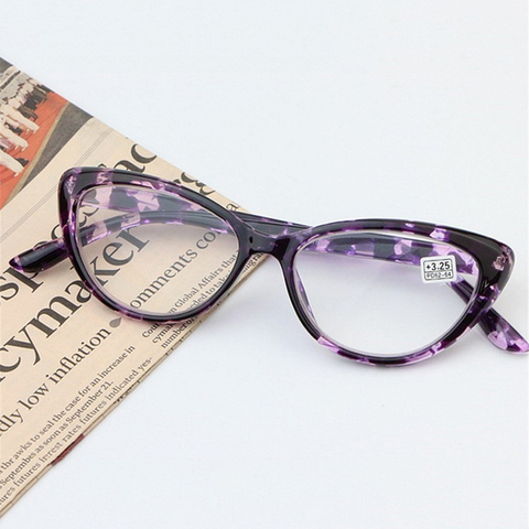 Lunettes de lecture yeux de chat femmes ultra-léger presbyte lunettes Anti lumière bleue lunettes + 0.5 1.0 1.5 1.75 2.0 2.5 3.0 3.5 4.0 ► Photo 1/6