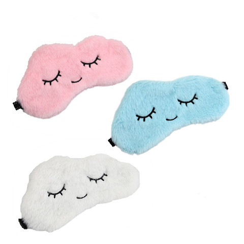 Masques pour les yeux souples bandeau Super doux en peluche dessin animé nuage masque pour les yeux mignon cils sommeil ombre oculaire aide au sommeil Patch pour les yeux cadeau ► Photo 1/5