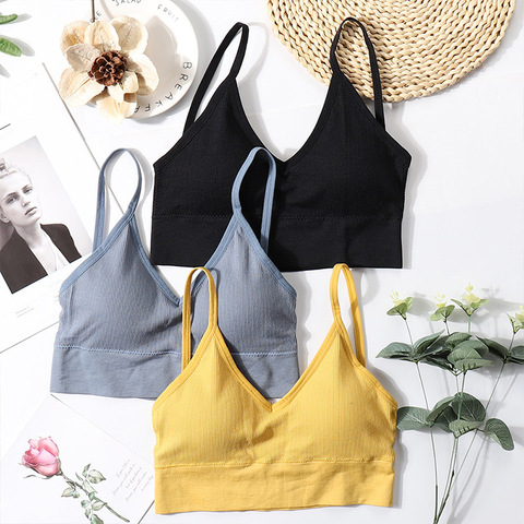 Femmes Push Up soutien-gorge bustier tubulaire femme sous-vêtements sans couture U dos Bralette sans fil actif soutien-gorge haut de sport Sexy Lingerie femmes haut court ► Photo 1/6