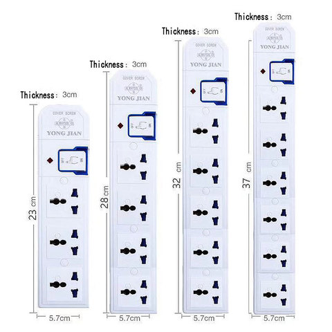 Multiprise électrique à courant alternatif Multiple 3 4 5 6 prises US EU royaume-uni AU CN prises rallonge câble de prise 10A 250V 2000W ► Photo 1/6