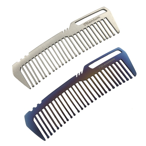 EDC – peigne Portable en alliage de titane, brosse à cheveux Super légère, Gadget de poche pour l'extérieur 448D ► Photo 1/6