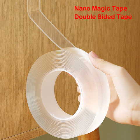 Nano-ruban adhésif Transparent Double face, 1M/2M/3M/5M, ruban adhésif réutilisable étanche, lavable, sans traces, pour la maison ► Photo 1/6