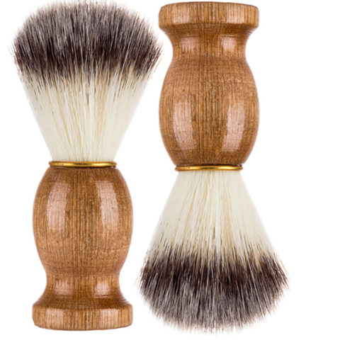 Brosse de rasage avec manche en bois pour hommes, pour Salon de coiffure, appareil de nettoyage de la barbe faciale, 2022 ► Photo 1/5