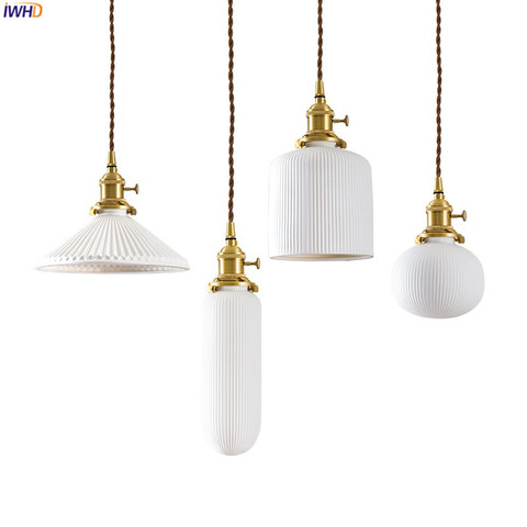 IWHD – lampe LED suspendue en céramique au design nordique moderne, Luminaire décoratif d'intérieur, idéal pour une chambre à coucher, une salle à manger ou un salon ► Photo 1/6