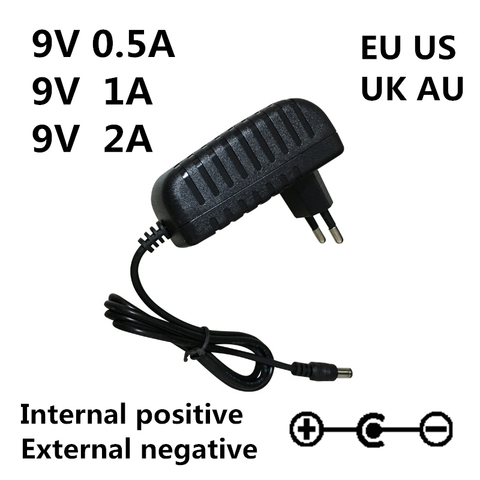 Chargeur d'alimentation pour guitare électrique, boîte à pédale, chargeur d'alimentation, 9 V AC 100-240V DC, 9 V, 0,5 a, 1a, 2a ► Photo 1/4