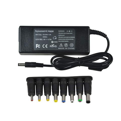 Chargeur universel pour ordinateur portable, 19V, 4,74 a, 90W, adaptateur pour Acer, Asus, Lenovo, Toshiba, Sony, avec 8 connecteurs fréquents d'utilisation ► Photo 1/5