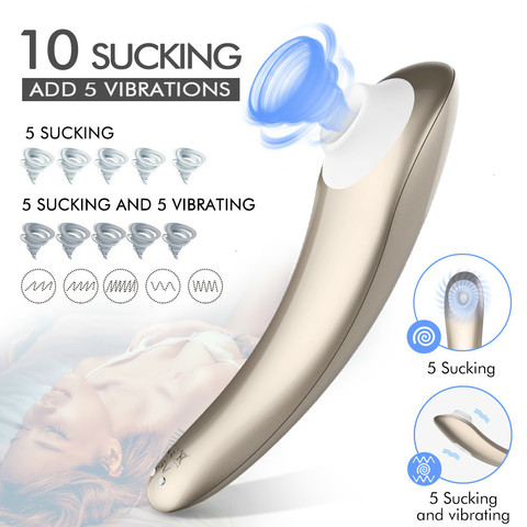 Stimulateur Clitoris 10 Modes d'aspiration puissants, impulsion d'air, technologie d'onde de pression, jouets sexuels étanches en Silicone pour femmes et Couples ► Photo 1/6