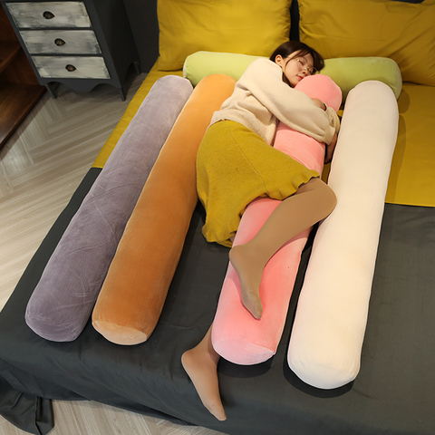 Jouets en peluche d'animaux de dessin animé, couleur unie Simple, oreiller doux et Long, coussin de poupée, cadeau pour enfants et filles ► Photo 1/6