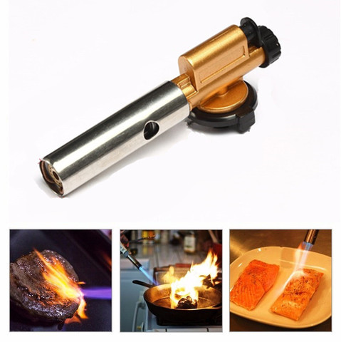 Métal électronique allumage cuivre flamme Butan brûleur à gaz pistolet fabricant torche pour Camping en plein air randonnée pique-nique barbecue équipement de soudage ► Photo 1/6