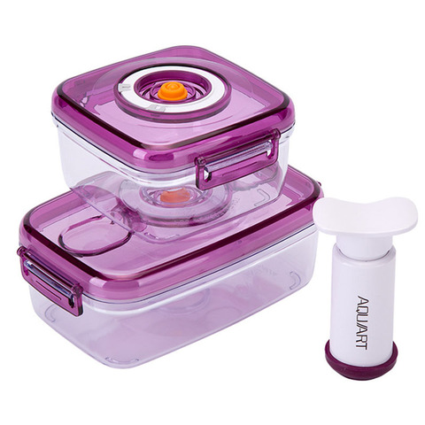 Boîte de stockage sous vide alimentaire, conteneur avec pompe à vide gratuite pour sac de rangement, organisateur d'extérieur domestique, outil de conservation de la fraîcheur en cuisine ► Photo 1/6