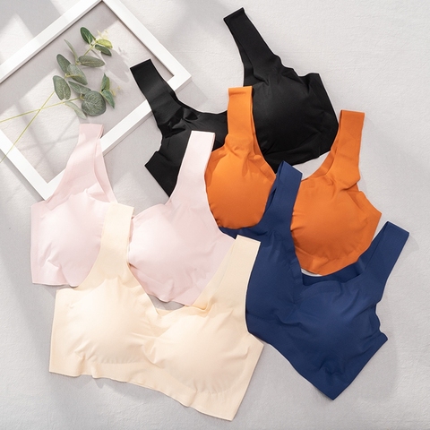 Soutien-gorge sans couture bonbons femmes sous-vêtements refroidissement rassemble résistant aux chocs mince rembourré Sexy Push Up femme intime Bralette Lingerie ► Photo 1/6