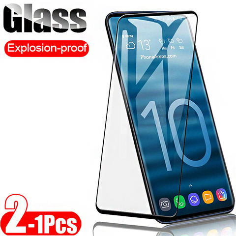 Protecteur d'écran, film en verre trempé pour samsung galaxy s10 plus s9 s8 s20 ultra s10e s10 lite s20 plus ► Photo 1/6