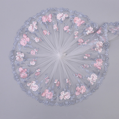1Y rose broderie florale Venise dentelle bordure de tissu Applique couture artisanat 20cm largeur pour poupées femmes robe ► Photo 1/5