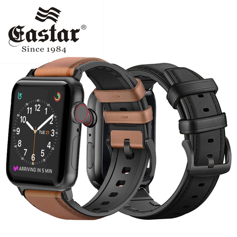 Bracelet en cuir Silicone pour Apple Watch, 40mm iWatch 38mm 42mm 44mm, pour apple watch série 5 4 3 2 1 ► Photo 1/6