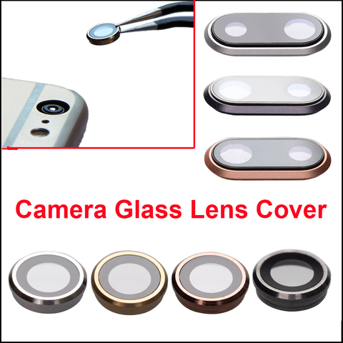 Objectif de caméra arrière en verre avec support de cadre, 1 pièce, pour iPhone 6 6S 7 8 8 Plus 4.7 et 5.5 pouces ► Photo 1/6