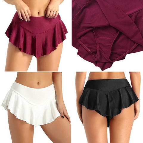 Mini jupe courte Sexy pour femme, Micro Mini jupe de danse Clubwear, jupe plissée métallique, 3 couleurs ► Photo 1/6