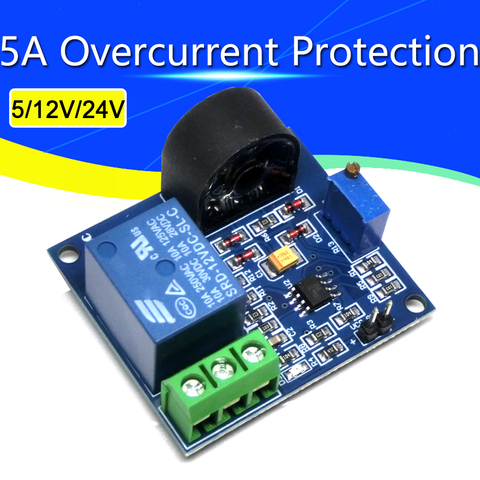 Module relais de Protection 5A contre les surintensités, panneau de détection de courant AC, relais 5V/12V/24V, transformateur de courant ZMCT103C ► Photo 1/6