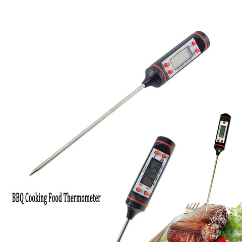 Thermomètre numérique LCD pour viande, cuisson des aliments, cuisine intérieure, barbecue, sonde, eau, lait, huile liquide, test au four, numérique ► Photo 1/6