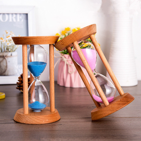 Horloge de sable de bureau 3/5/15/20/30 Minutes | Sablier en bois, décoration de la maison, horloge de sable, horloge de cuisine ► Photo 1/6