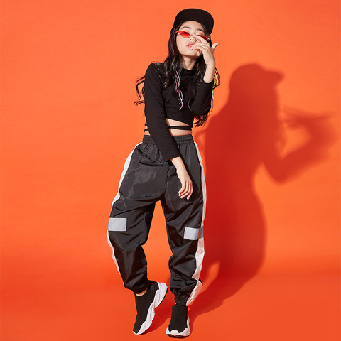 Ensemble de 2 pièces pour filles, style Hip Hop, sweat-shirt, pantalon de jogging personnalisé, danse de rue, tenue pour enfants, vêtements de ville pour adolescents ► Photo 1/1