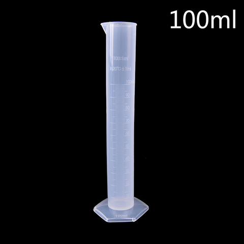 100ml en plastique cylindre de mesure laboratoire essai Tube gradué outil ensemble de chimie abordable ► Photo 1/3