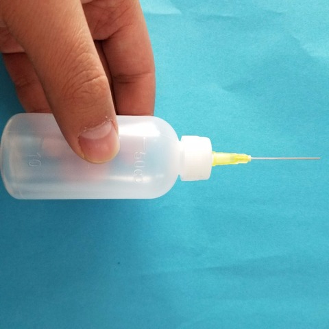 Bouteille de distribution en plastique, capacité de 50ml, avec aiguille de seringue K860Y, bouteille multifonction pour colle, alcool, peinture, pièces de bricolage, livraison directe ► Photo 1/4