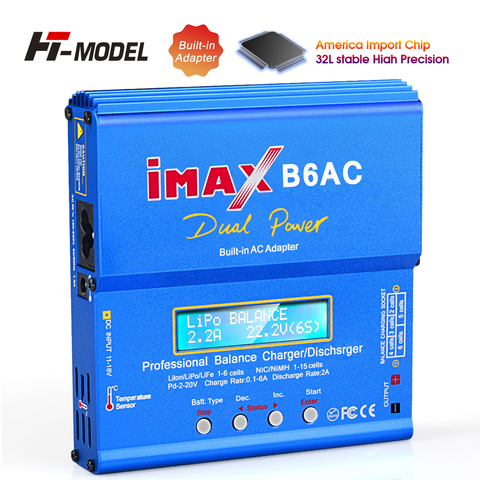 Chargeur RC ca HTRC iMAX mini B6 chargeur d'équilibre de batterie Lipo 80W 6A Nimh Nicd chargeur d'équilibre de batterie déchargeur télécommandé ► Photo 1/6