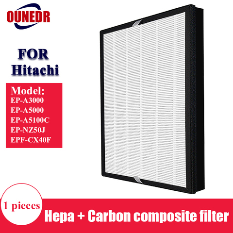 Pour Hitachi HEPA purificateur d'air Filtre À charbon actif filtre désodorisant EP-A3000 EP-A5000 EP-A5100C EP-NZ50J EPF-CX40F ► Photo 1/3