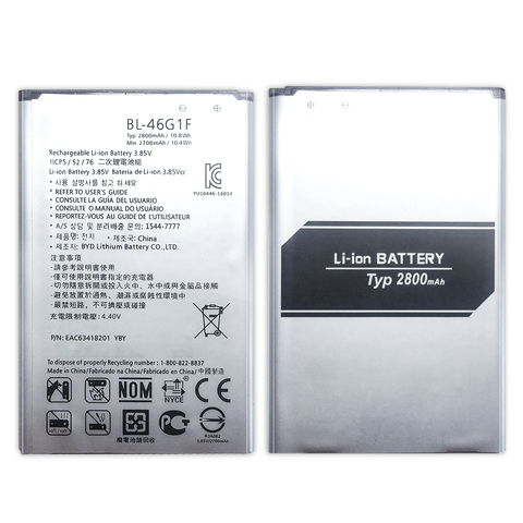 BL-46G1F Batterie pour LG K10 2017 Version K20 Plus TP260 K425 K428 K430H m250 Batterie BL 46G1F BL46G1F 2700mAh avec Code de Voie ► Photo 1/6