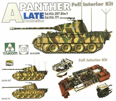 TAKOM – Panther Ausf.A (SdKfz.171), 1/35 2099, Production tardive, [Kit d'intérieur complet] ► Photo 1/1