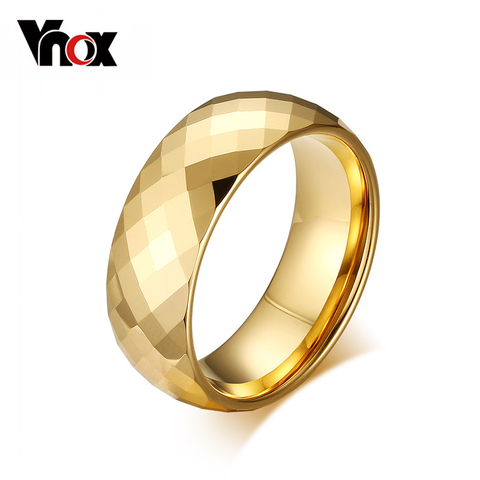 Vnox Top qualité or-couleur de mariage bijoux brand design hommes anneau cadeaux anneau de tungstène pour hommes ► Photo 1/6