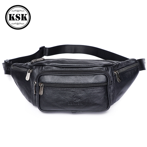 Sac de ceinture en cuir véritable pour homme, pochette pour téléphone, voyage, petite taille, KSK ► Photo 1/6