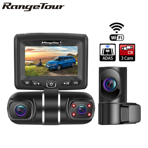 Voiture DVR 1080P 3 lentille WiFi ADAS GPS Vision nocturne 3 canaux double lentille Dash Cam enregistreur vidéo avec caméra de recul ► Photo 1/6