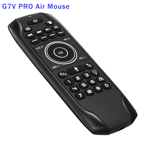 Souris aérienne G7V PRO, Gyroscope rétroéclairé, apprentissage de la recherche vocale IR, 2.4 ghz, sans fil, avec clavier russe et anglais, batterie intégrée ► Photo 1/6