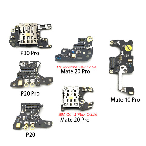 Support de lecteur de carte SIM/SD, carte de connexion avec câble flexible de Microphone pour Huawei Mate 10 20 P20 P30 Pro ► Photo 1/1