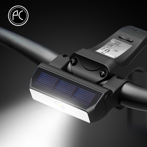 PCycling-lumière de bicyclette, recharge solaire à énergie solaire, interrupteur Intelligent, pour vtt ou bicyclette, accessoires de cyclisme, étanche IPX6 ► Photo 1/6