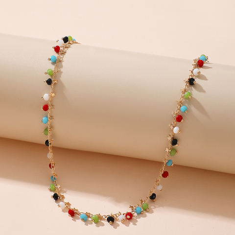 Tocona – collier ras du cou en perles colorées pour femmes, charmant, couleur or, étoile, chaîne clavicule, accessoires bijoux faits à la main, 15667 ► Photo 1/4