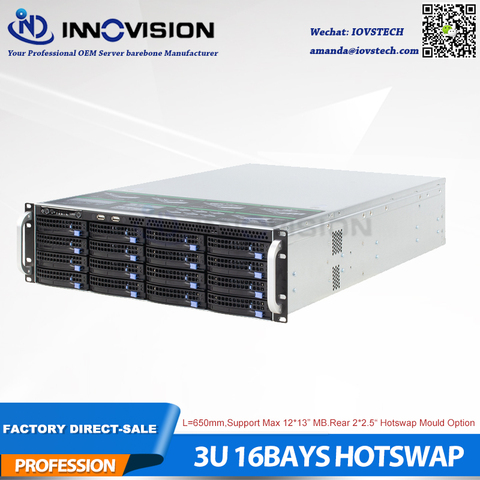 3U 650MM 16HDD prise chaude serveur coque d'ordinateur 3u rack hotswap mallette de rangement ► Photo 1/6