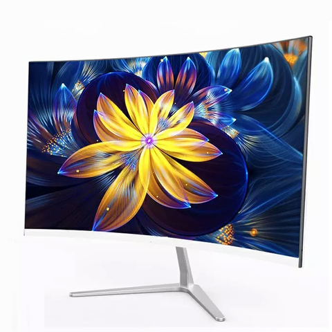 Moniteur incurvé Ultra-fin de 24 pouces, 75Hz LED, pour le jeu, écran plat Full HD IPS, avec entrée HDMI et VGA ► Photo 1/5